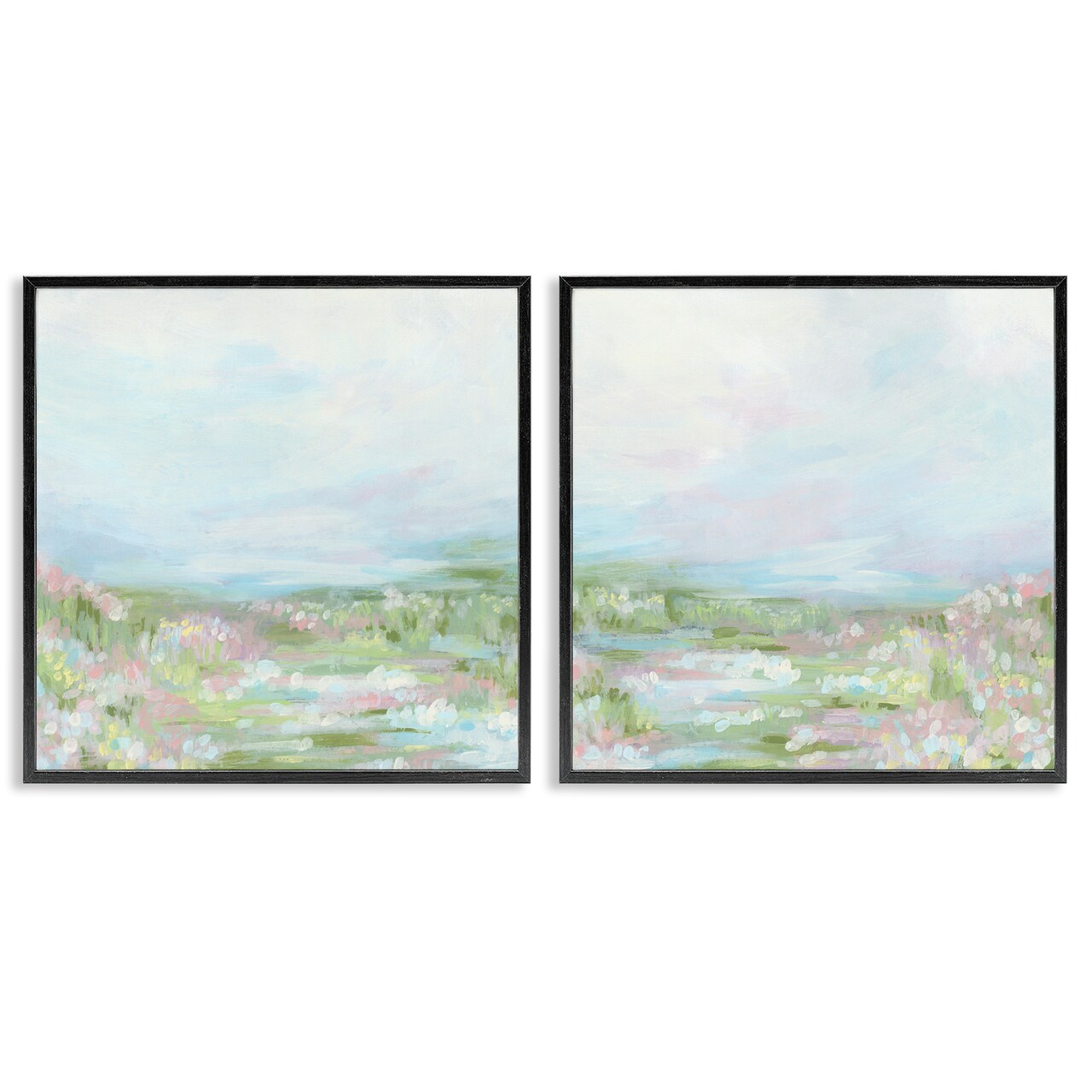 Stupell Industries Pastel Abstract Spring Field 2 pc Framed Giclee Wall Art Set Design by June Erica Vess